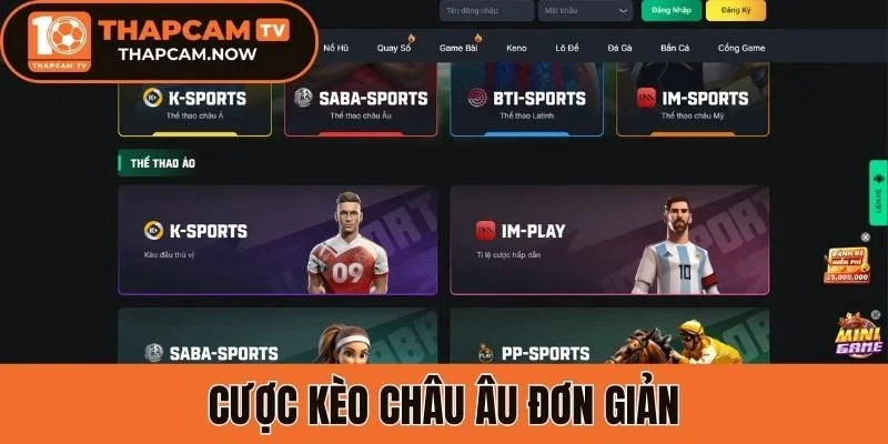 Cược kèo châu Âu đơn giản