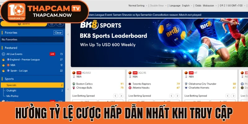 Hưởng tỷ lệ cược hấp dẫn nhất khi truy cập