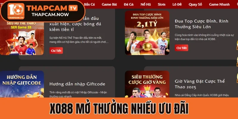 Xo88 mở thưởng nhiều ưu đãi
