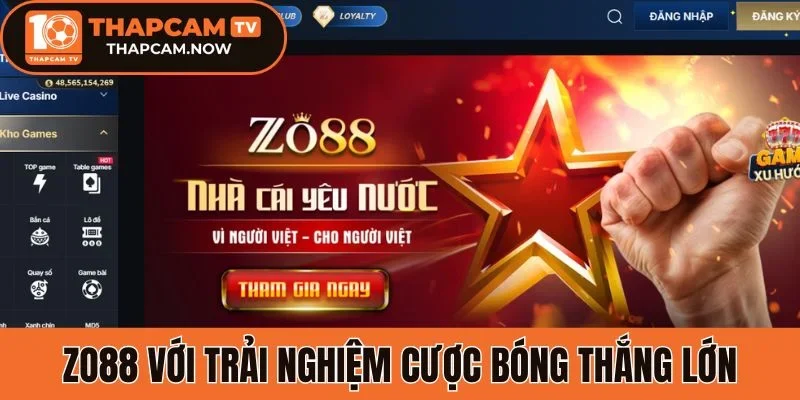 Zo88 với trải nghiệm bóng đá thắng lớn